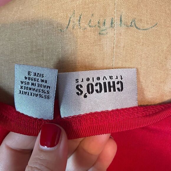 CHICO’S TRAVELERS | red sleeveless top size 3 or L - Picture 6 of 6